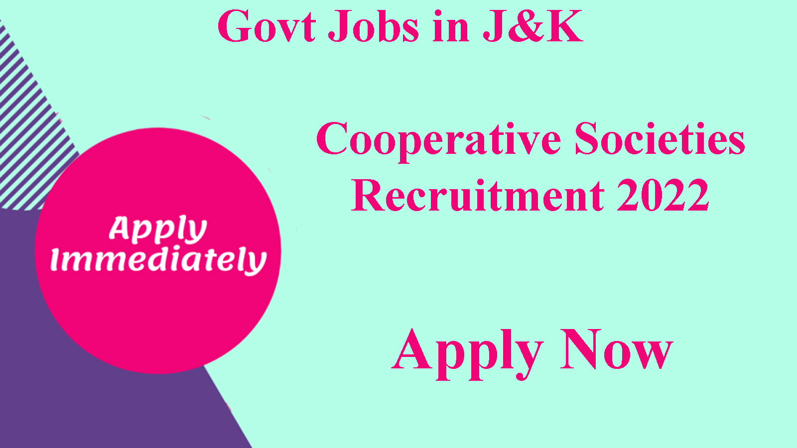 Cooperative Societies Budgam Recruitment 2022 | Assistant Manager, Accountant and Store Keeper cum Salesman Vacancies