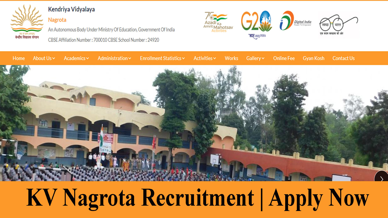 KV Nagrota Recruitment for Special Educator, Download Application Form here