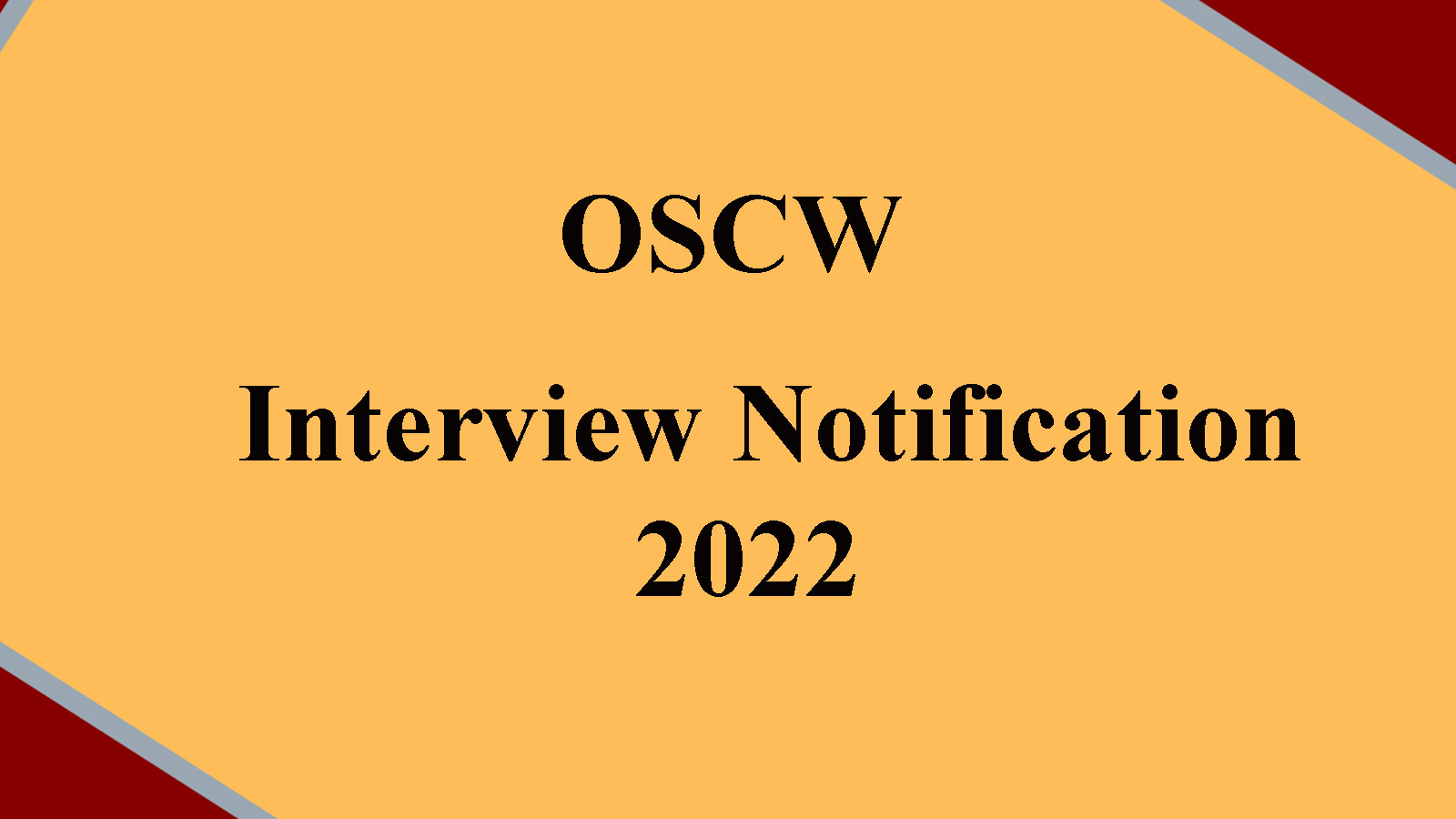 Interview notice for various posts under OSCW Kulgam | Download List of Candidates Called for Interview