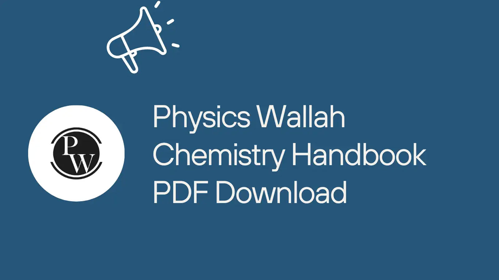 Physics Wallah Chemistry Handbook PDF Download 