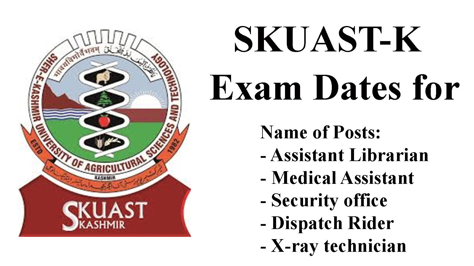 SKUAST Releases Exam Dates for various Posts, Check schedule