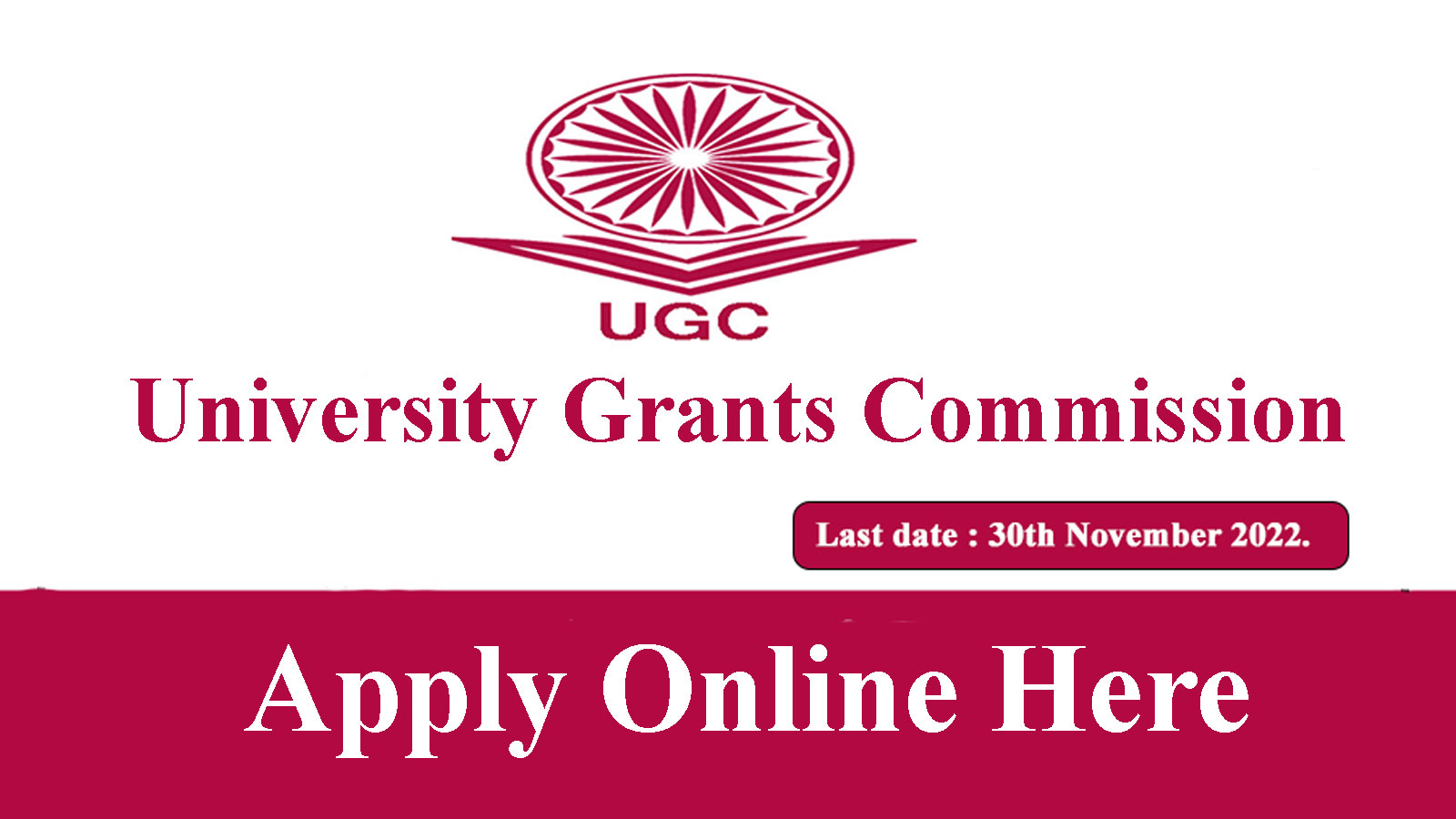 UGC Recruitment 2022, Apply online