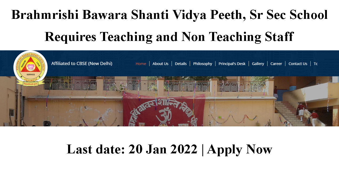 BBSVP School Recruitment for Teaching and Non-Teaching Staff