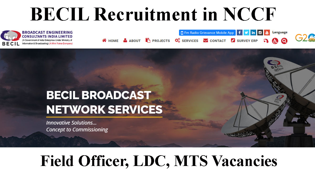 BECIL Recruitment in NCCF