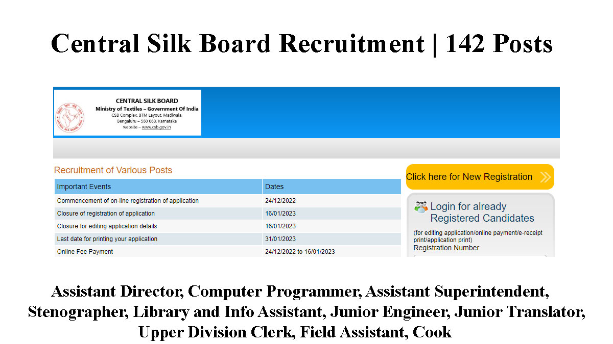 Central Silk Board Recruitment Notification