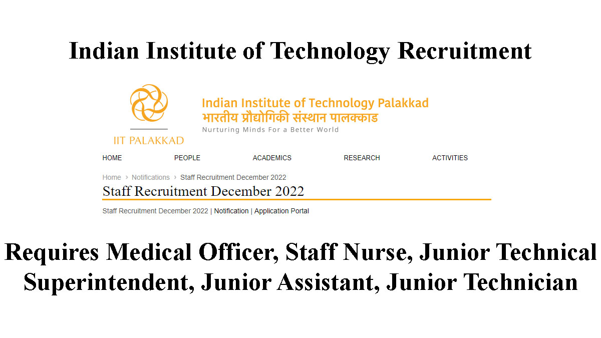 IIT Palakkad Staff Recruitment Notification