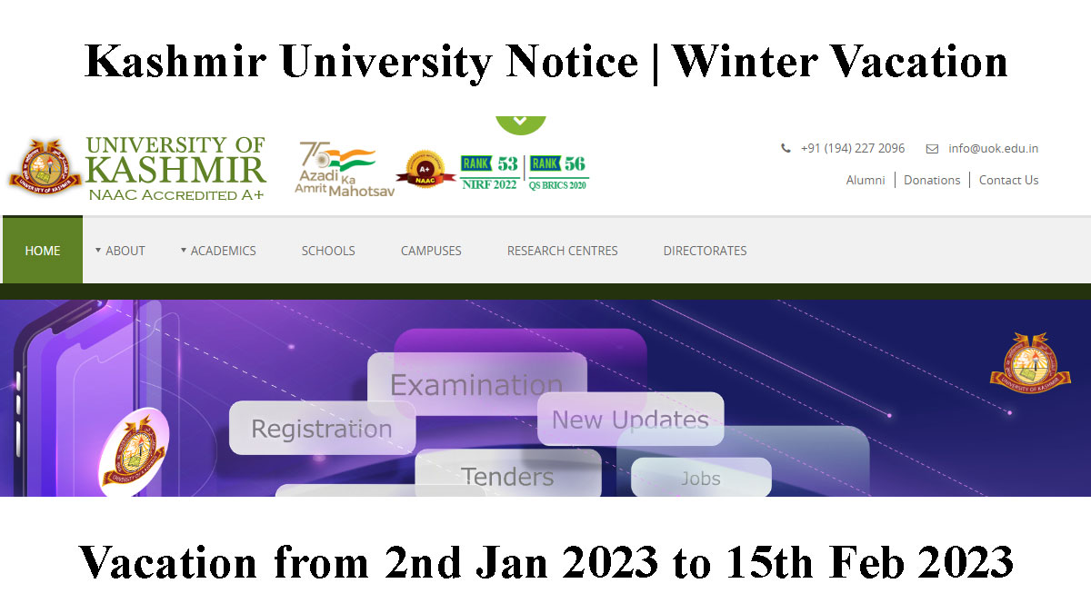 Kashmir University Notice