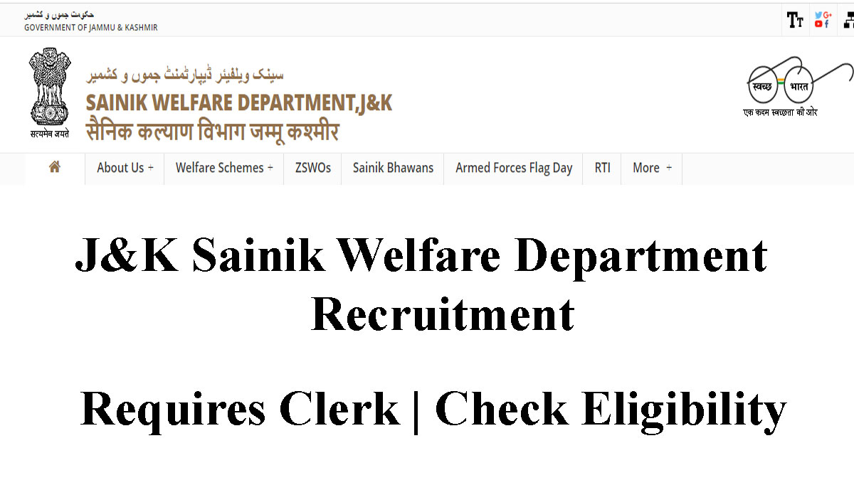 Sainik Welfare Department Recruitment