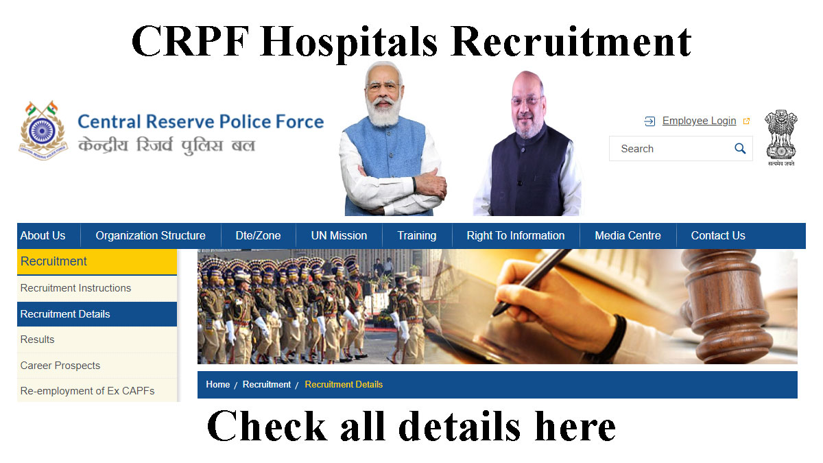 CRPF Recruitment for CRPF Hospitals