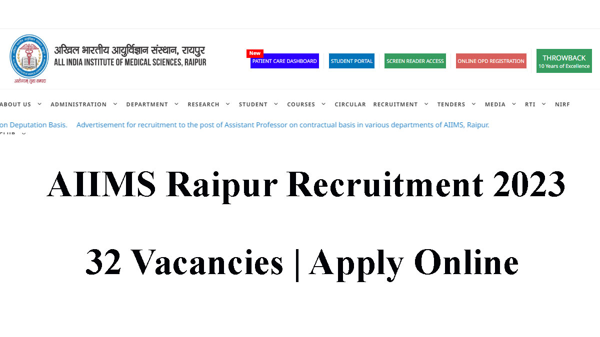 AIIMS Raipur Recruitment Notification