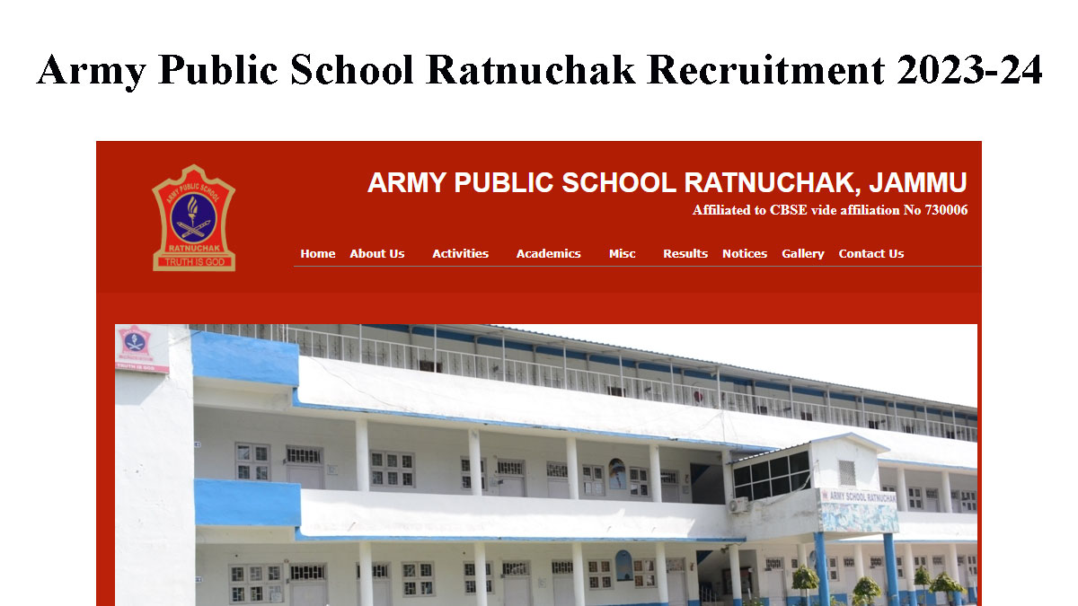 Army Public School Ratnuchak Recruitment