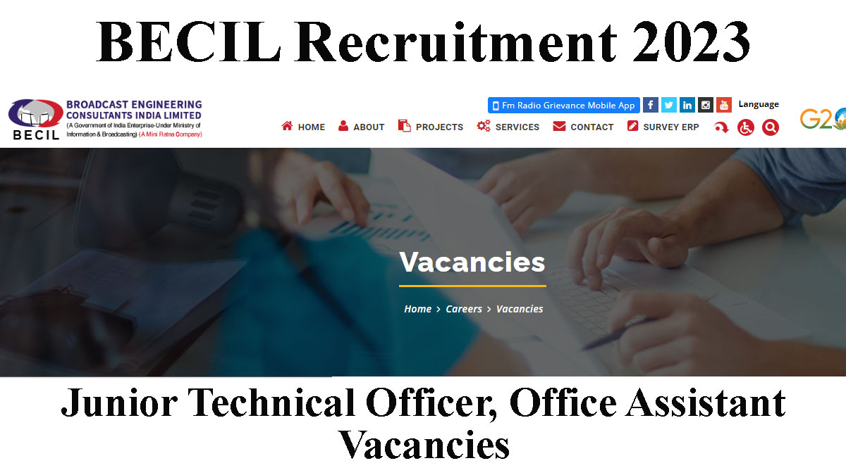 BECIL JTO/Office Assistants Recruitment 2023