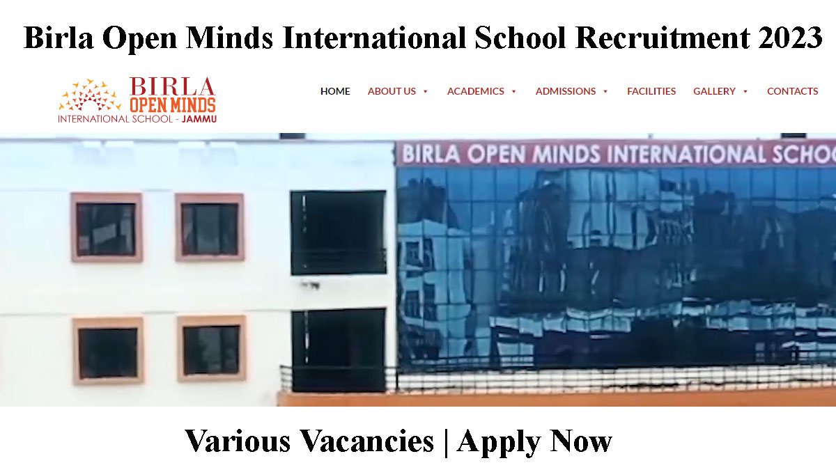 Birla Open Minds International School Jobs 2023