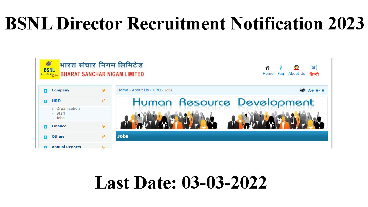 BSNL Director Recruitment 2023