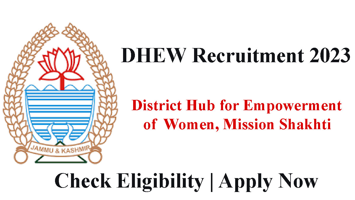 District Hub for Empowerment of Women- DHEW Poonch Recruitment 2023