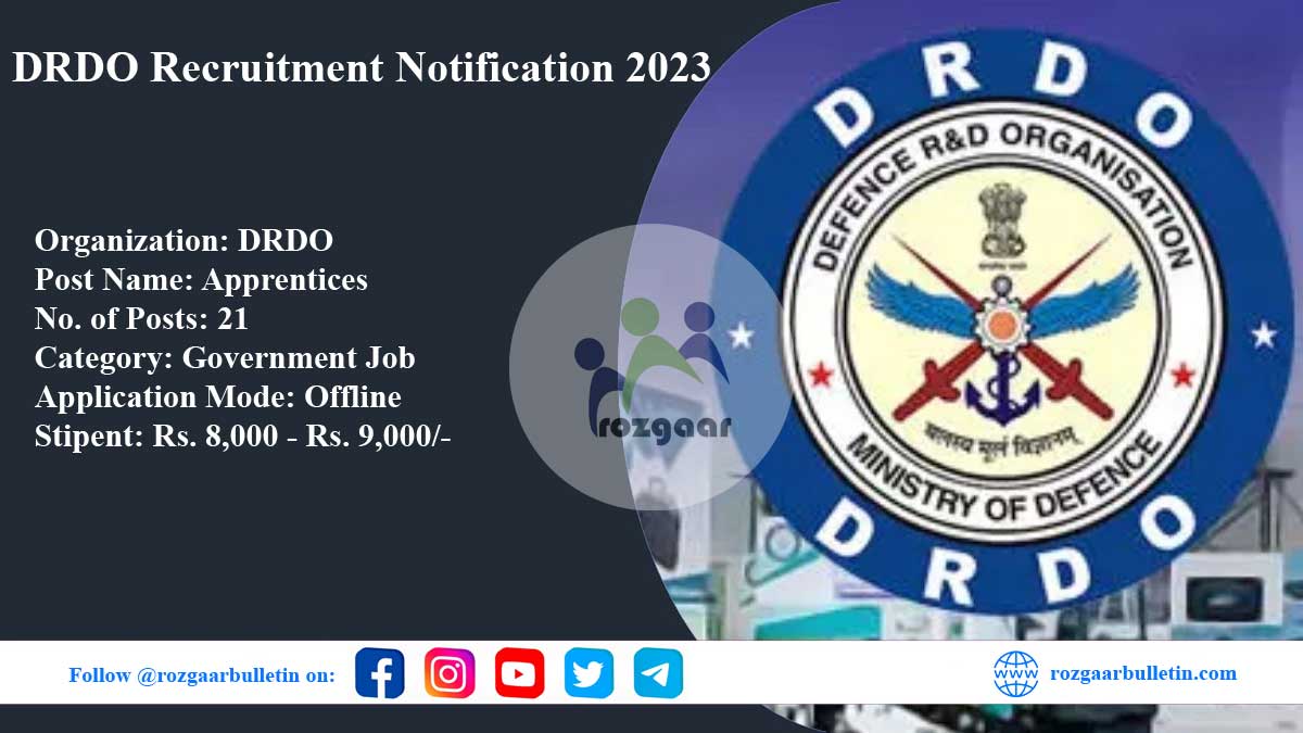DRDO Recruitment Notification 2023