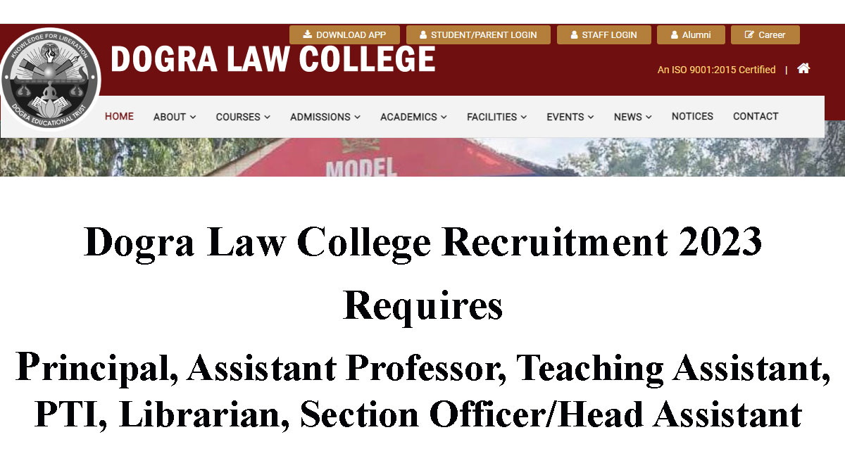 Dogra Law College Staff Recruitment