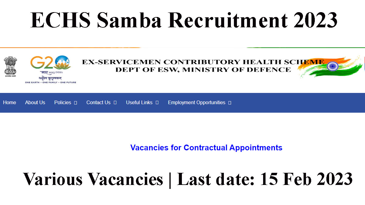 ECHS Samba Recruitment 2023