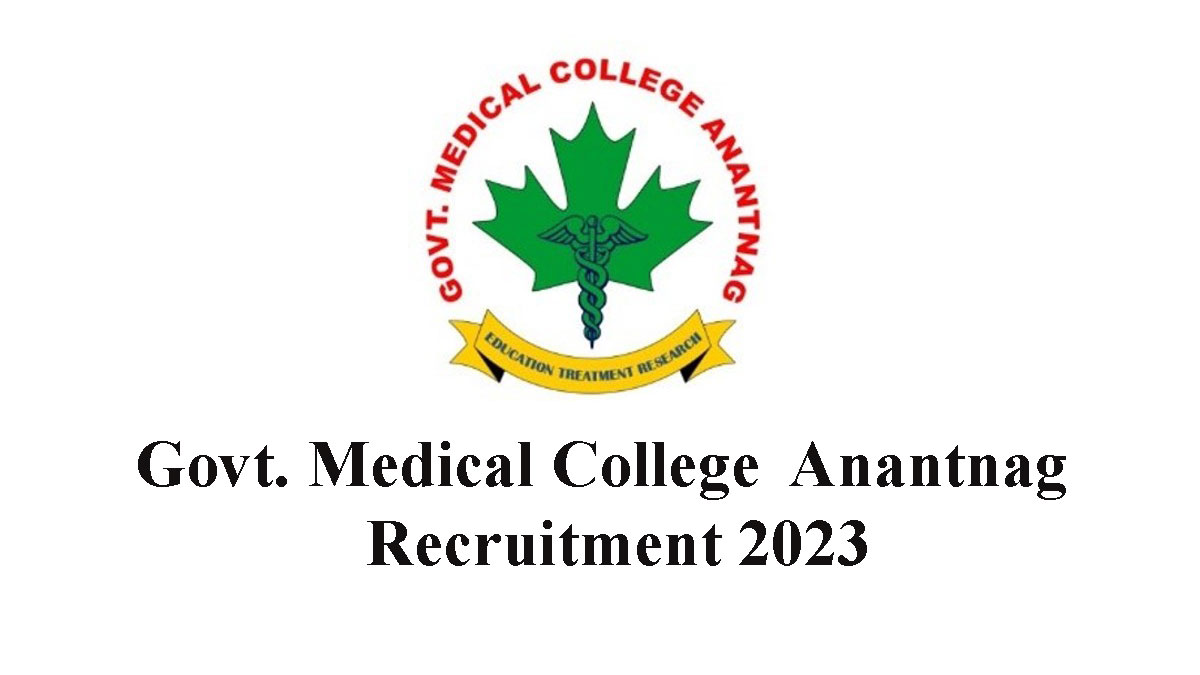 GMC Anantnag Jobs Recruitment 2023