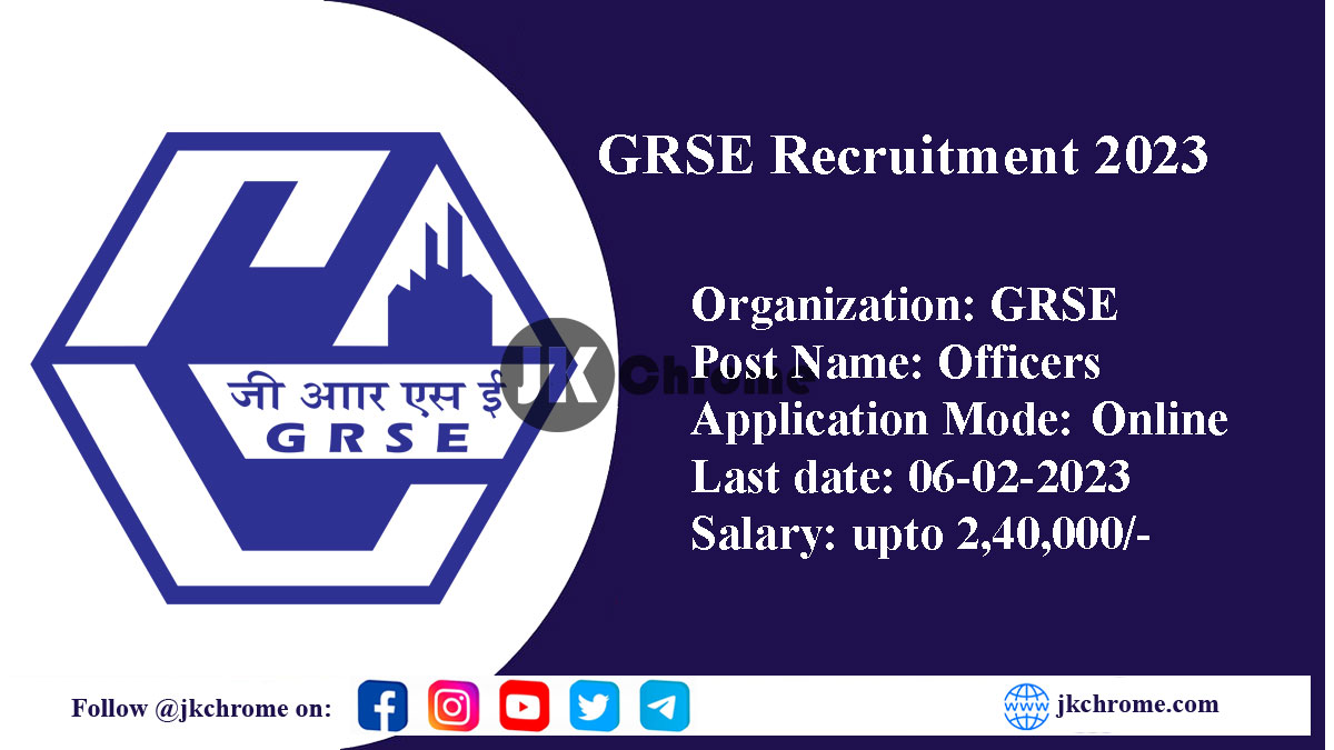 GRSE Officers Recruitment 2023