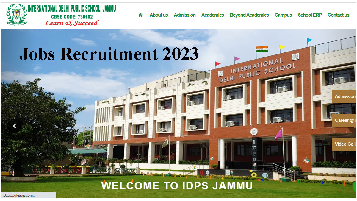 IDPS Jammu Jobs Recruitment
