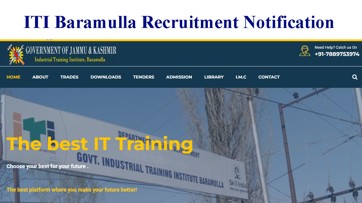 ITI Baramulla Recruitment Notification