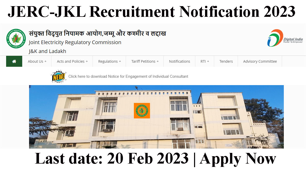 JERC-JKL Recruitment Notification 2023