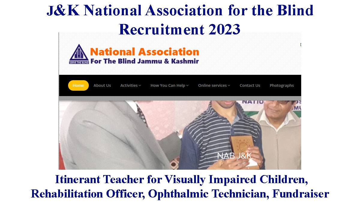 JK National Association for the Blind Job Recruitment