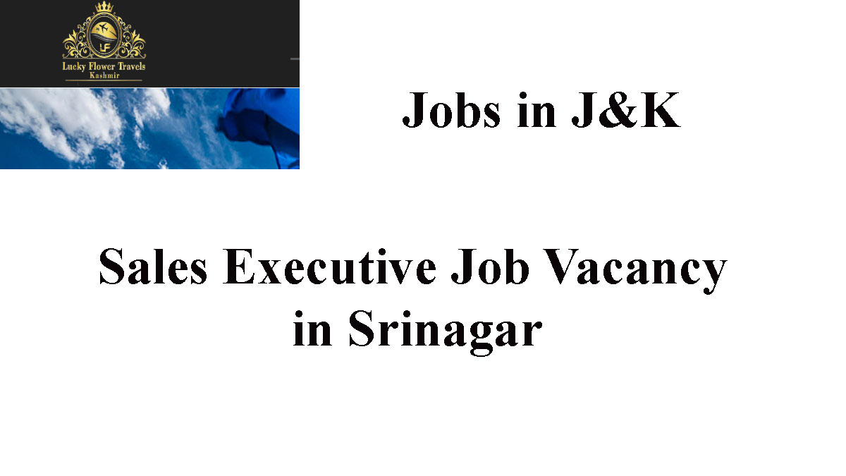 Sales Executive Job Vacancy in Srinagar