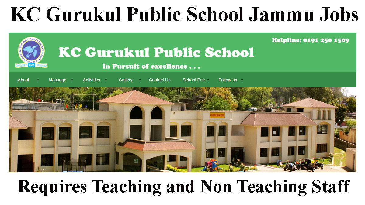 KC Gurukul Public School Jammu Jobs