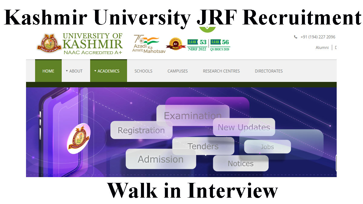 Kashmir University JRF Recruitment