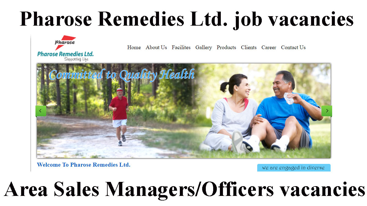 Pharose Remedies Ltd. job vacancies
