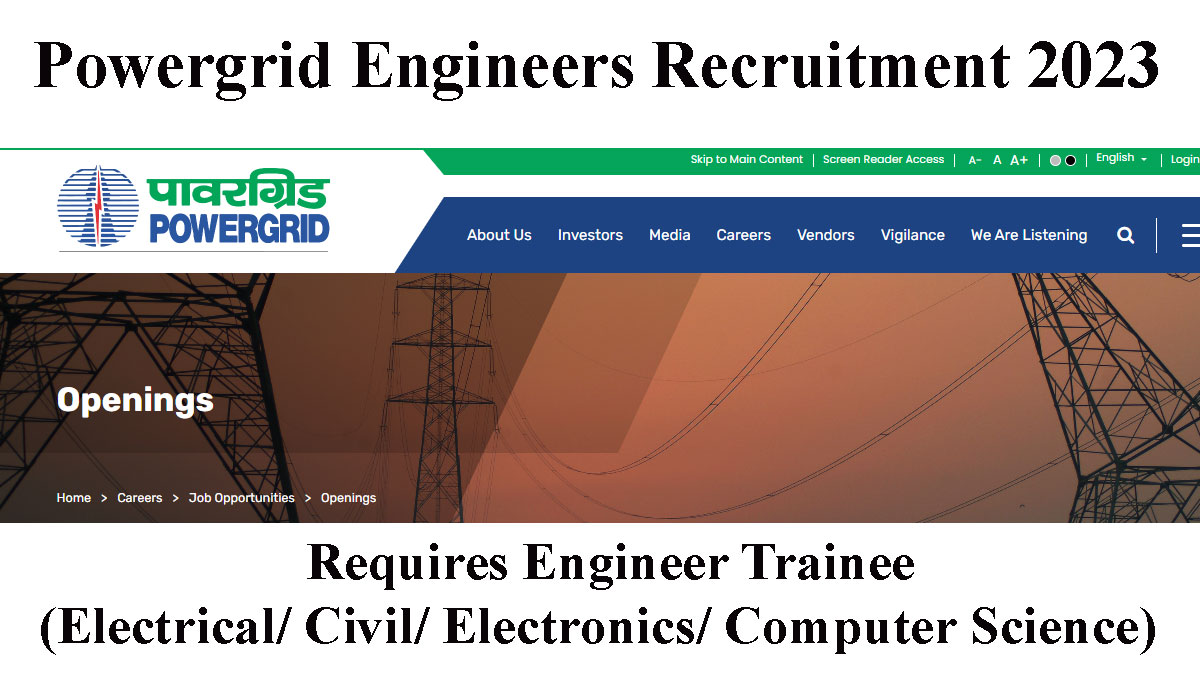 Powergrid Engineers Recruitment 2023