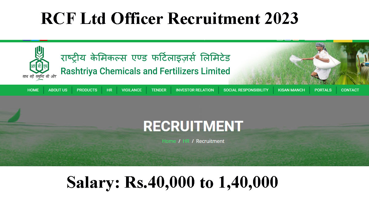 RCF Ltd Officer Recruitment