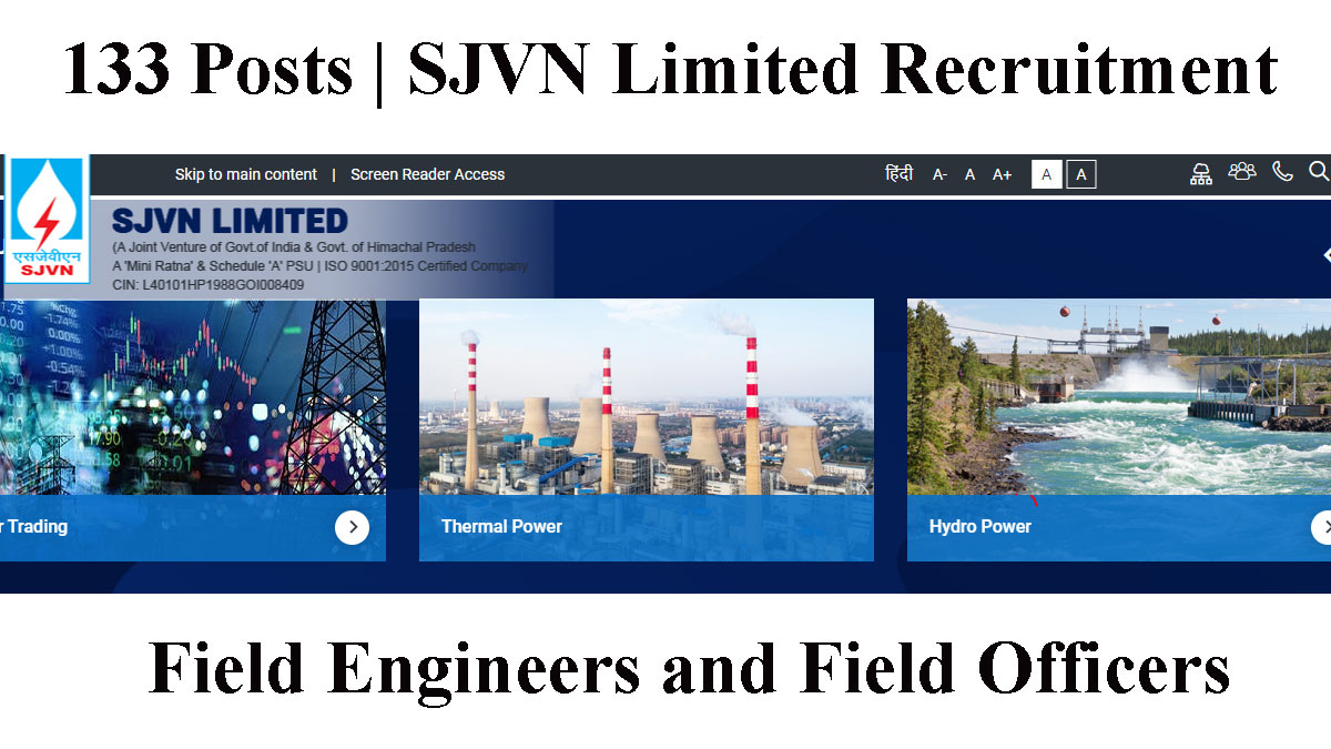 SJVN Limited Engineers/Officers Recruitment