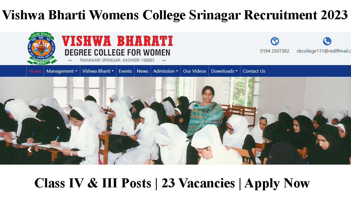 Vishwa Bharti Womens College Srinagar Recruitment