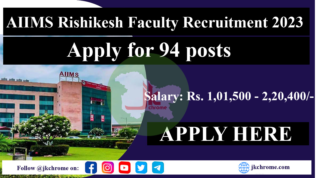 AIIMS Rishikesh Faculty Recruitment 2023