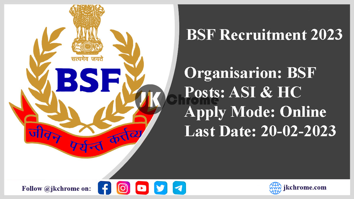 Recruitment 2023 in BSF Printing Press