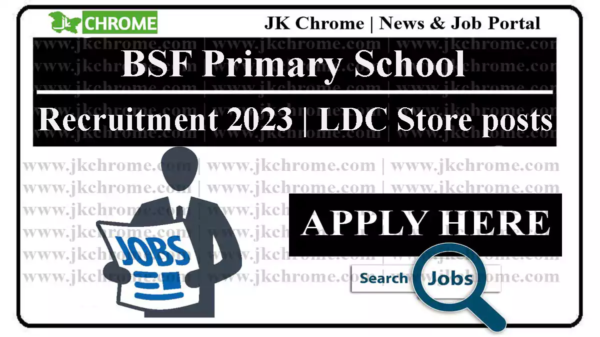 BSF Primary School Jammu Jobs 2023