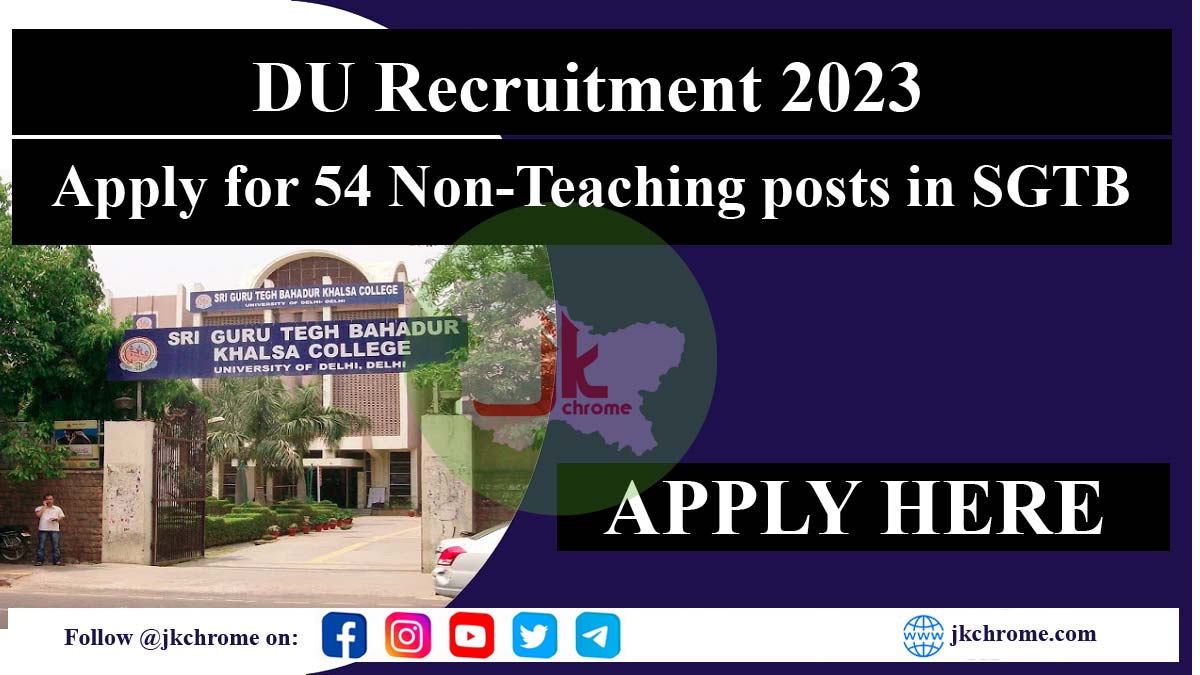 DU Recruitment 2023