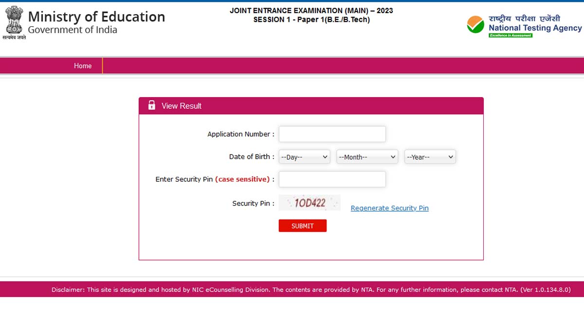 JEE Mains Result 2023 Declared