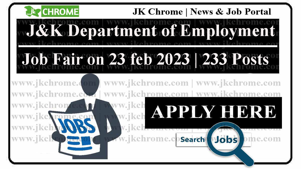 Job Fair on Feb 23 organised by JK Department of Employment