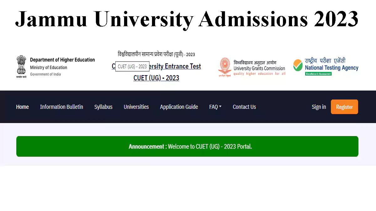 Jammu University Admission 2023 for UG Programmes | Apply Link Here