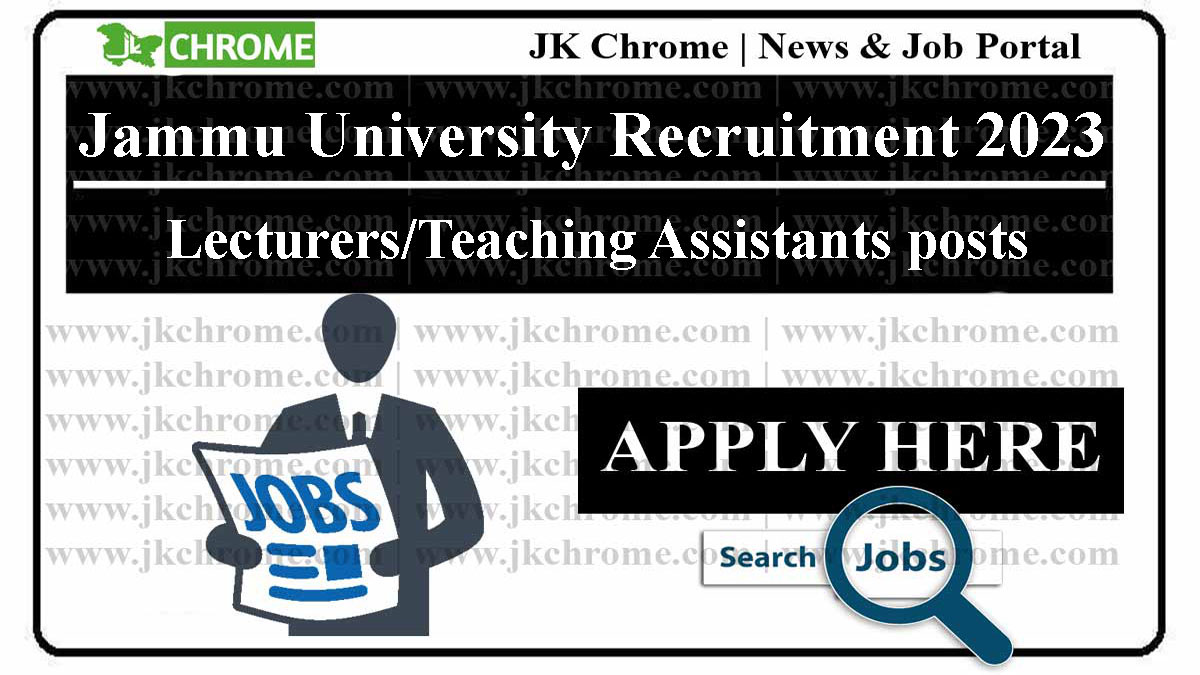 Jammu University Lecturers/Teaching Assistants Recruitment 2023