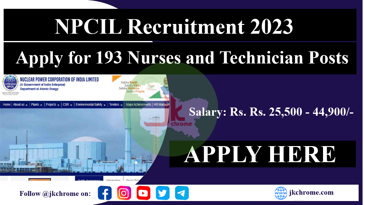NPCIL Recruitment 2023 | Apply Online for 193 Paramedical & Stipendiary Trainee Posts