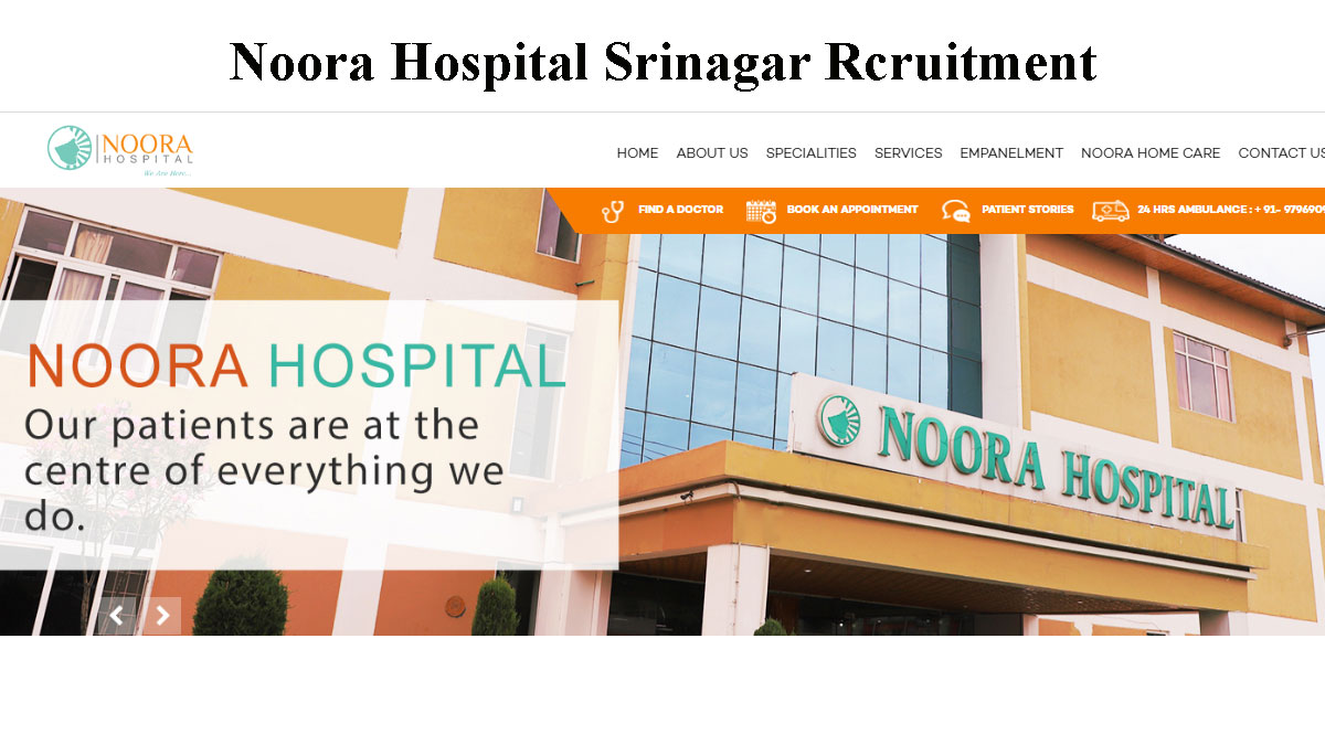 Noora Hospital Srinagar Blood Bank Incharge Job Vacancy