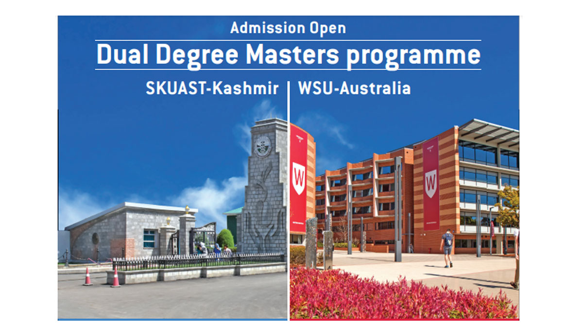 SKUAST Dual Degree Masters Admissions Open