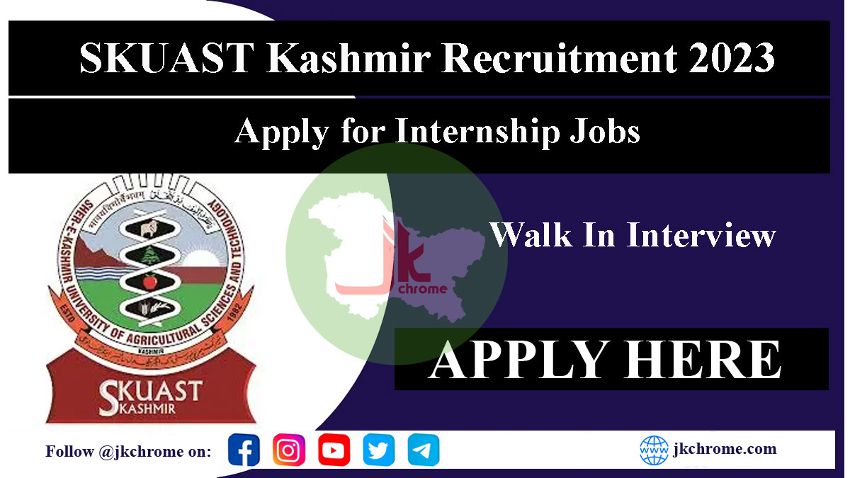 SKUAST Kashmir Internship jobs