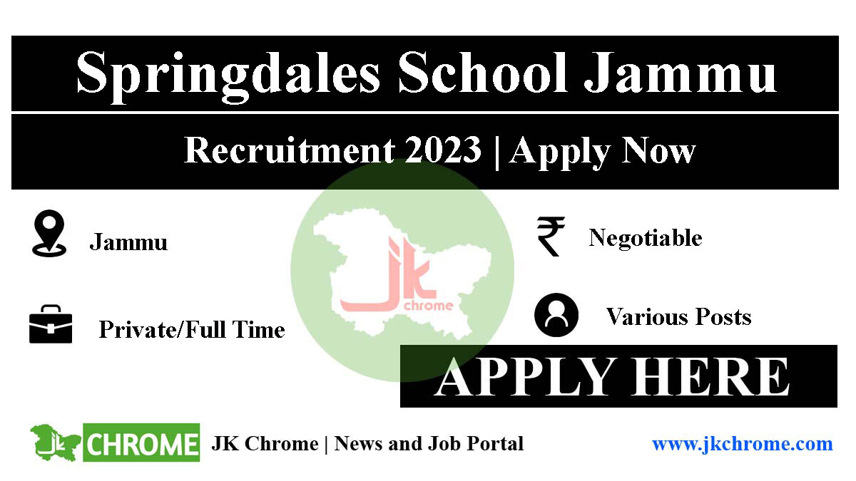 Springdales School Jammu Job Vacancies 2023
