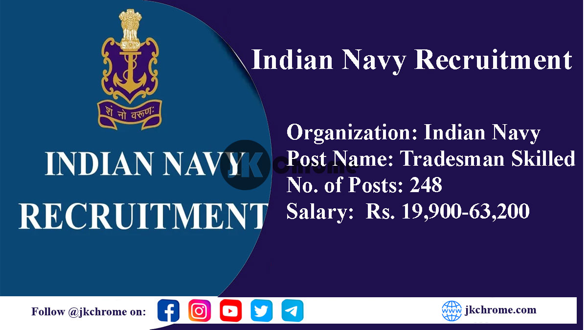 Indian Navy Recruitment 2023 for 248 Posts